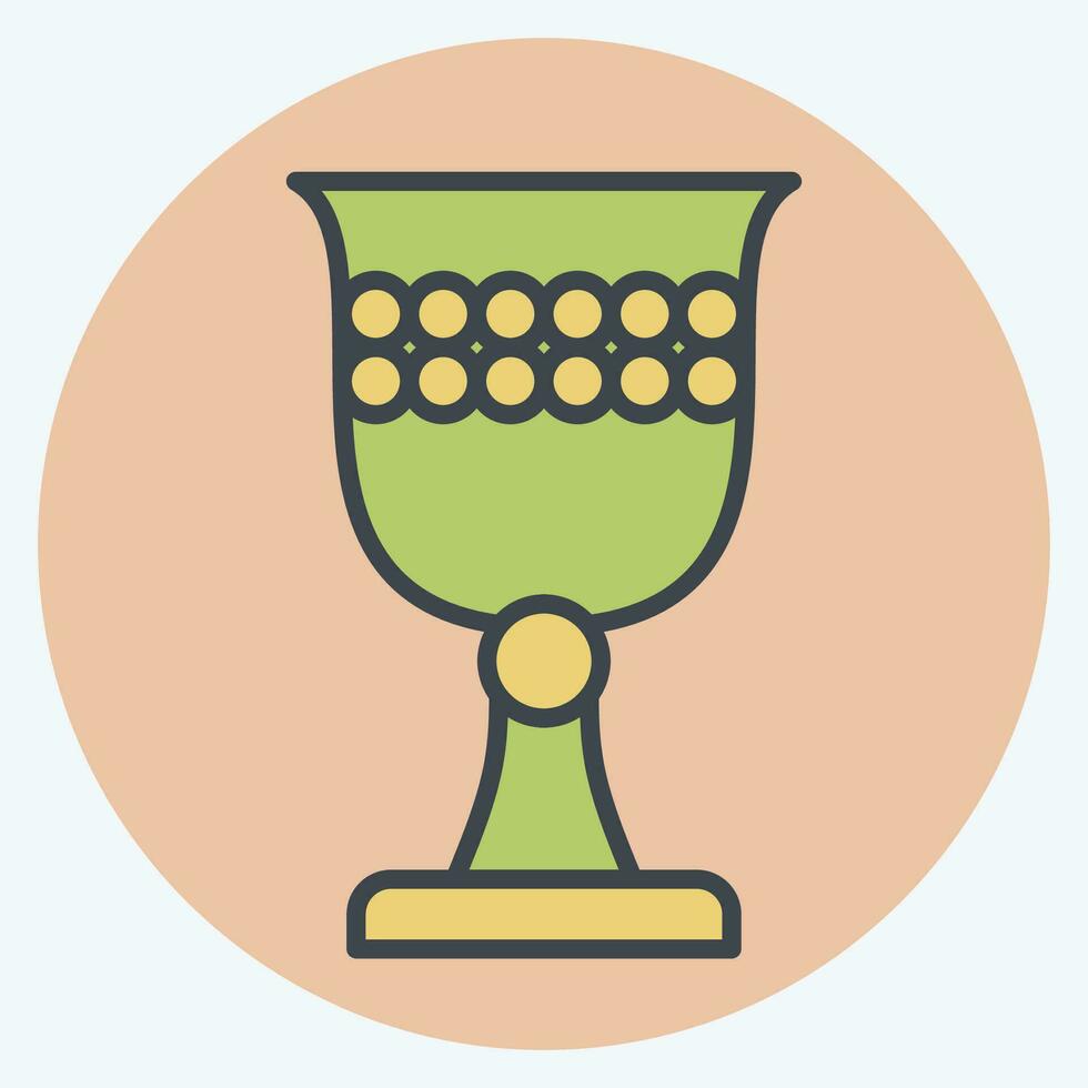 Icon Chalice. related to Celtic symbol. color mate style. simple design editable. simple illustration vector