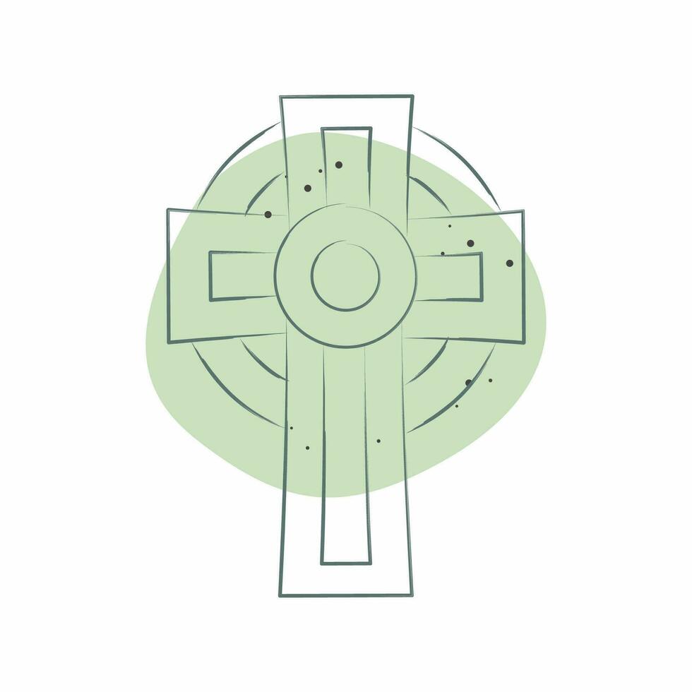 Icon Cross. related to Celtic symbol. Color Spot Style. simple design editable. simple illustration vector