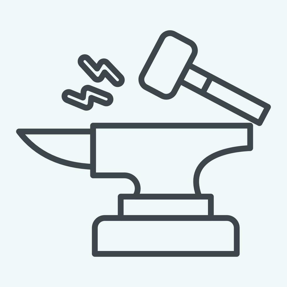 Icon Anvil. related to Celtic symbol. line style. simple design editable. simple illustration vector