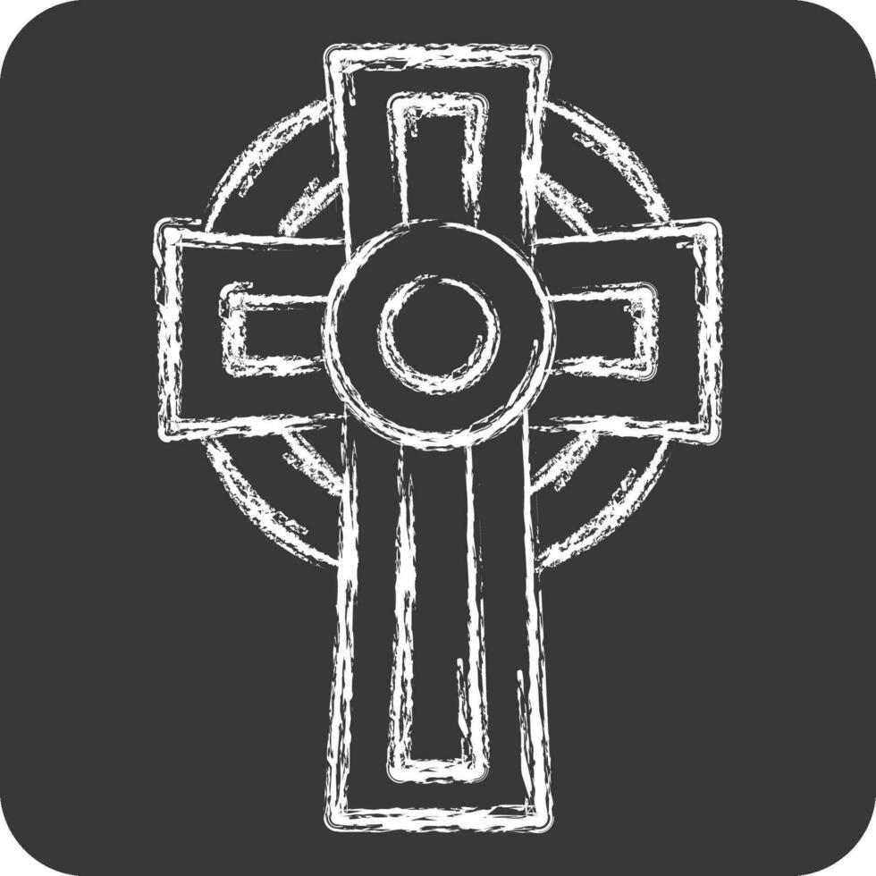 Icon Cross. related to Celtic symbol. chalk Style. simple design editable. simple illustration vector