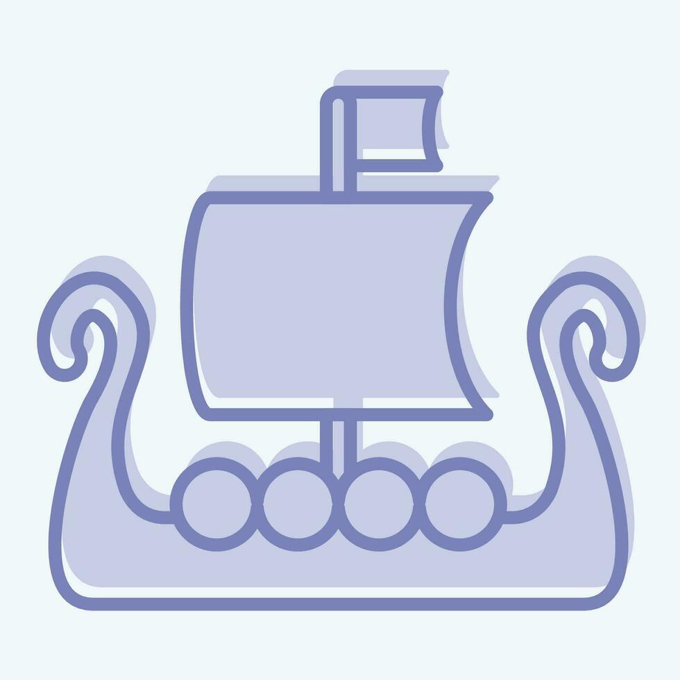 Icon Boat. related to Celtic symbol. two tone style. simple design editable. simple illustration vector