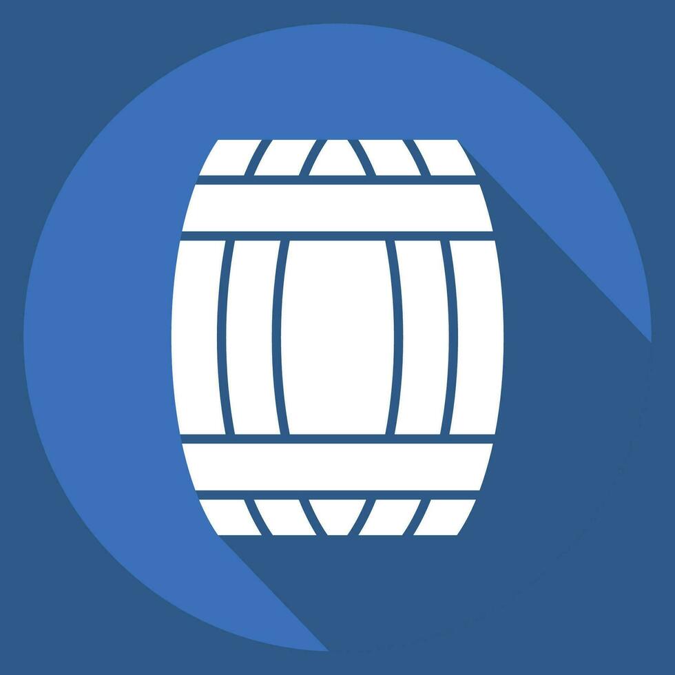 Icon Barrel. related to Celtic symbol. long shadow style. simple design editable. simple illustration vector