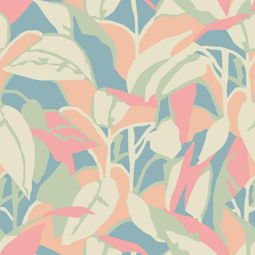 branch and leaf with neon color illustration seamless repeat pattern fashion and fabric surface design digital artwork vector
