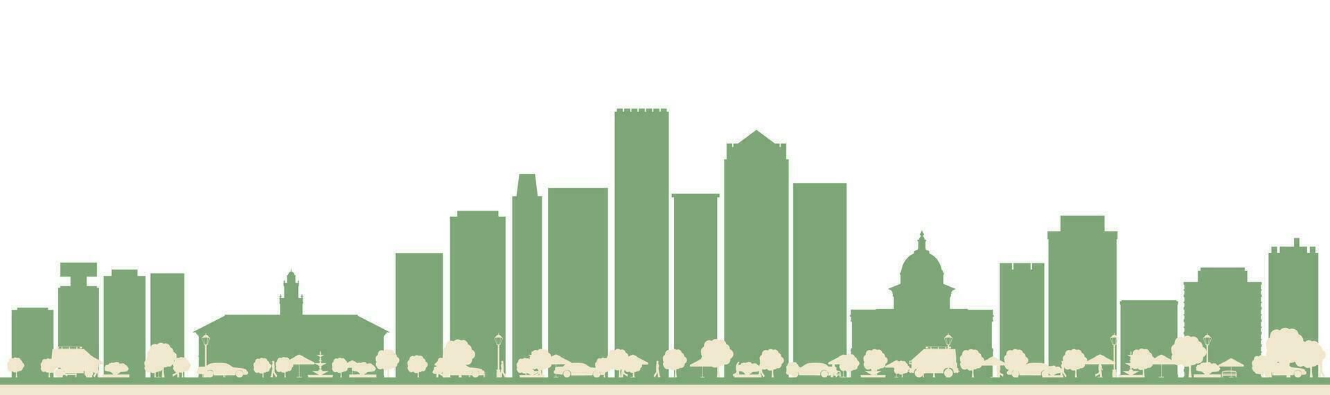 Abstract Boston USA City Skyline with Color Buildings. vector