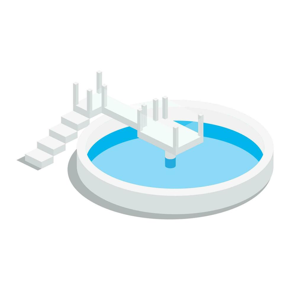 Isometric Wastewater Treatment Facility. Infographic Design Element Isolated on White Background. vector