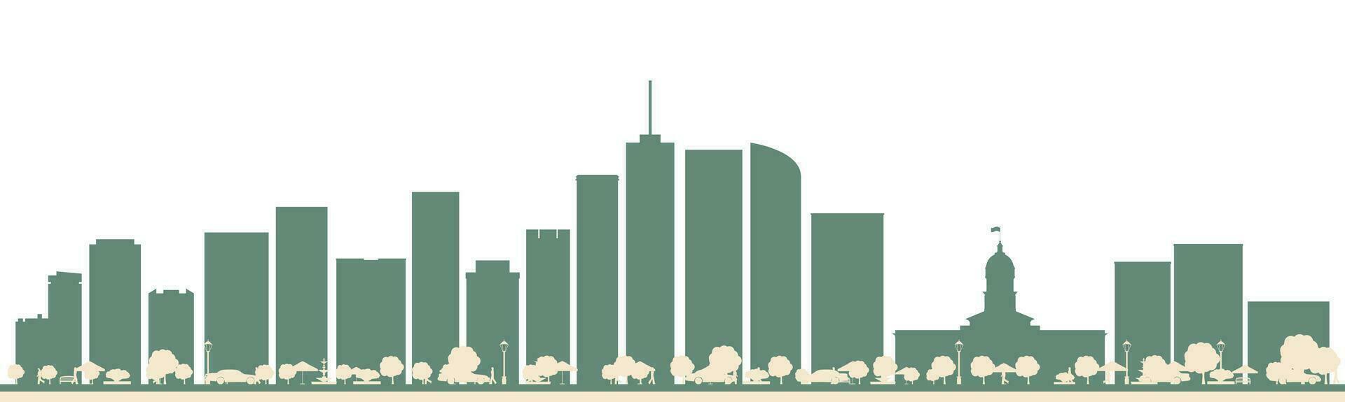 Abstract Denver USA City Skyline with Color Buildings. vector