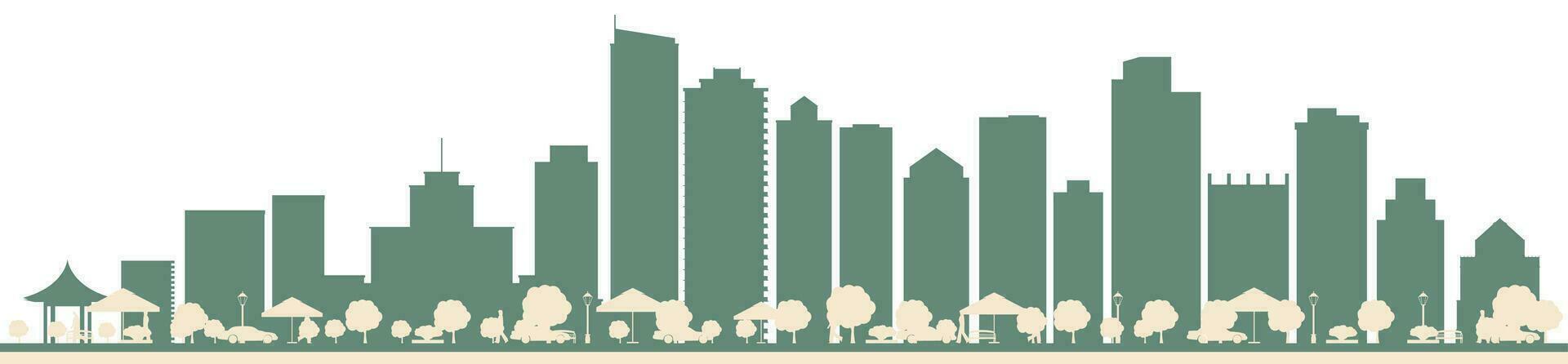 Abstract Vancouver Canada City Skyline with Color Buildings. vector