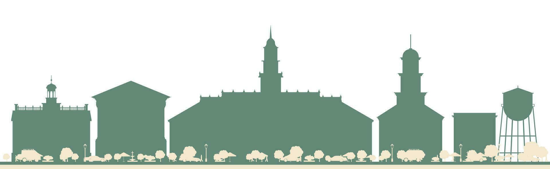 Abstract Dover USA City Skyline with Color Buildings. vector