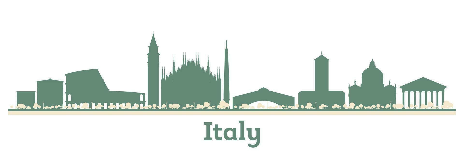 Abstract Italy City Skyline with Color Buildings. vector