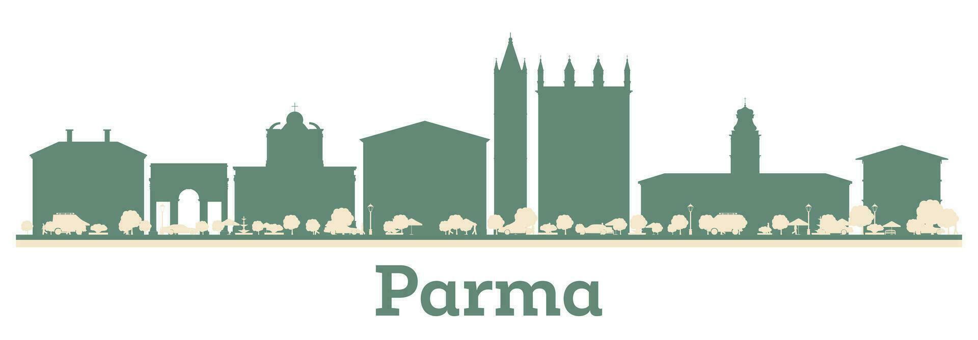Abstract Parma Skyline with Color Buildings. vector
