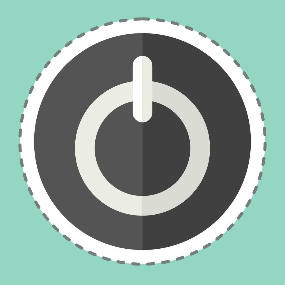 Sticker line cut Power Button. related to Air Conditioning symbol. simple design editable. simple illustration vector