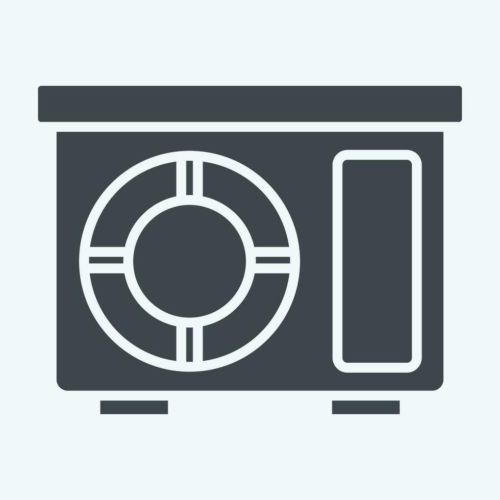 Icon Out Door Unit. related to Air Conditioning symbol. glyph style. simple design editable. simple illustration vector