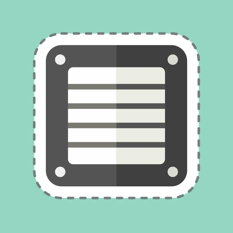 Sticker line cut Window Fan. related to Air Conditioning symbol. simple design editable. simple illustration vector