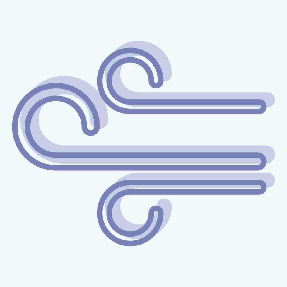 Icon Air Flow. related to Air Conditioning symbol. two tone style. simple design editable. simple illustration vector