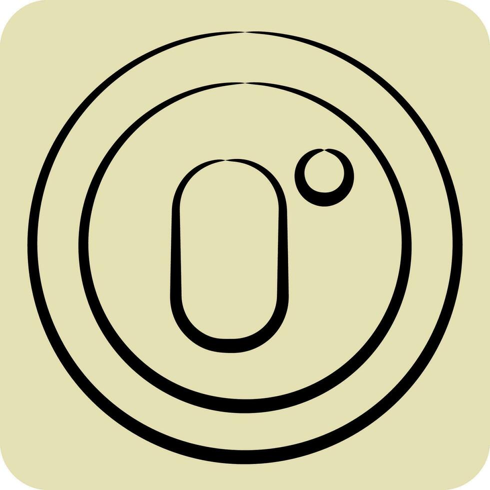 Icon Zero Point. related to Air Conditioning symbol. hand drawn style. simple design editable. simple illustration vector