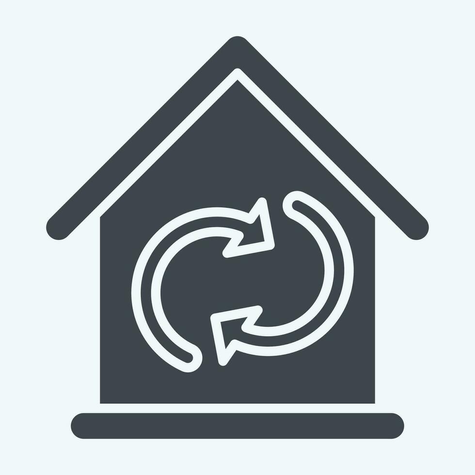 Icon Circulating Air. related to Air Conditioning symbol. glyph style. simple design editable. simple illustration vector