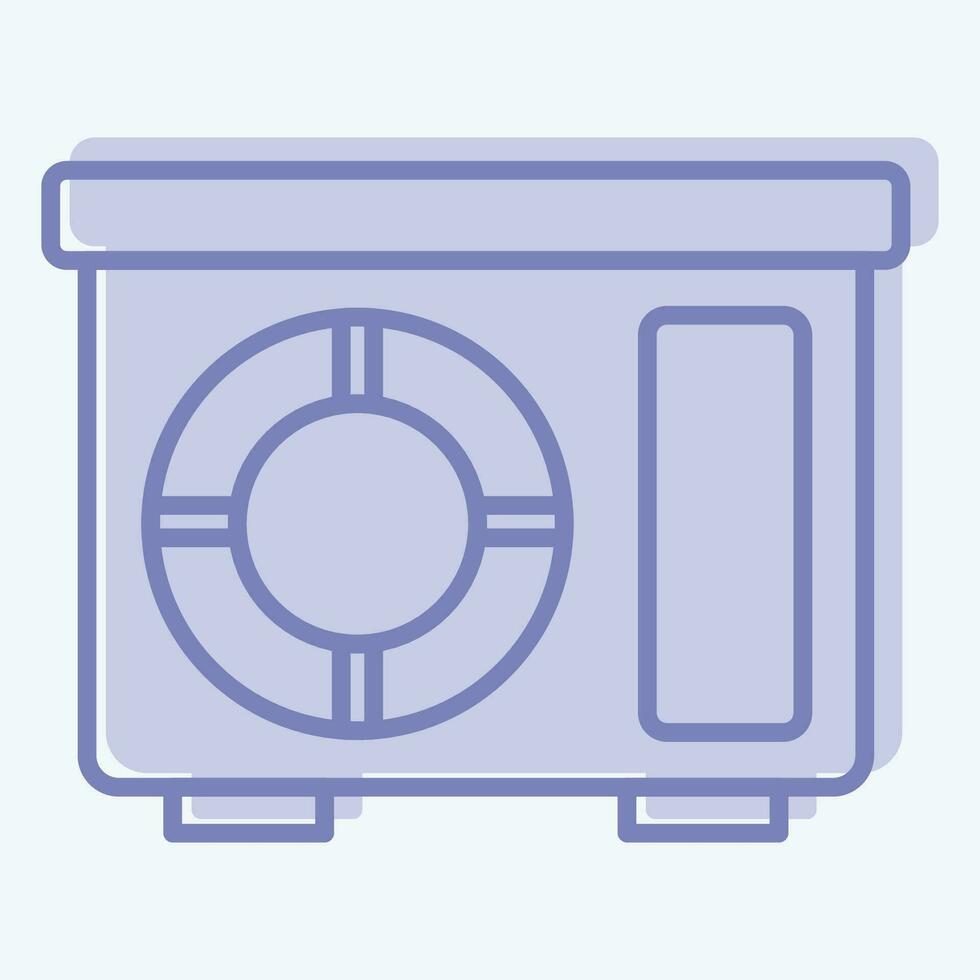 Icon Out Door Unit. related to Air Conditioning symbol. two tone style. simple design editable. simple illustration vector