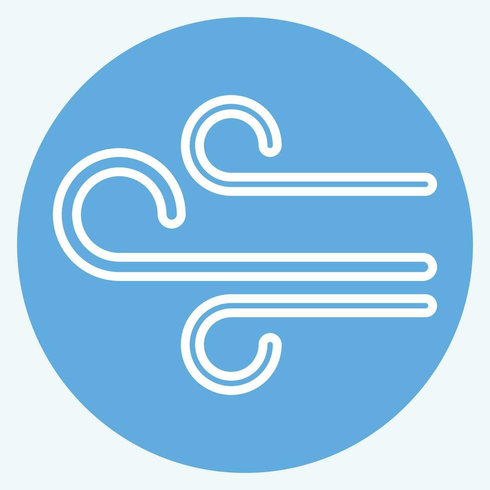 Icon Air Flow. related to Air Conditioning symbol. blue eyes style. simple design editable. simple illustration vector