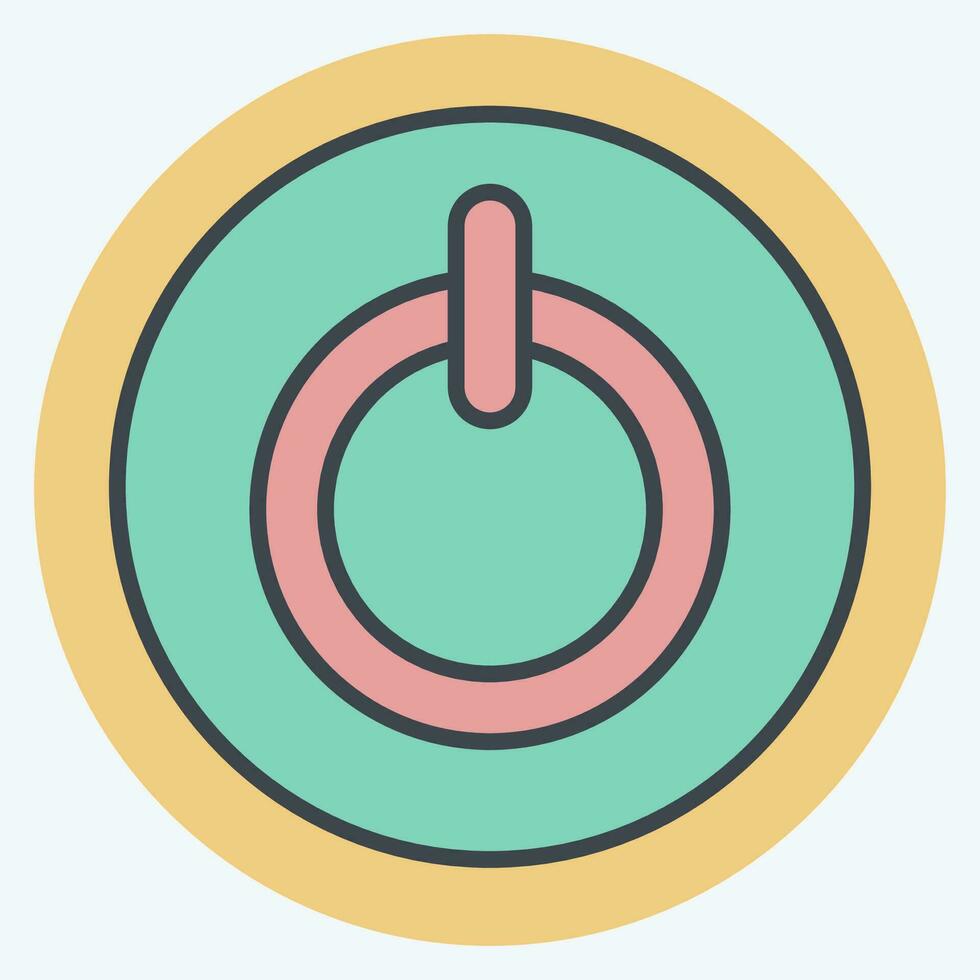 Icon Power Button. related to Air Conditioning symbol. color mate style. simple design editable. simple illustration vector