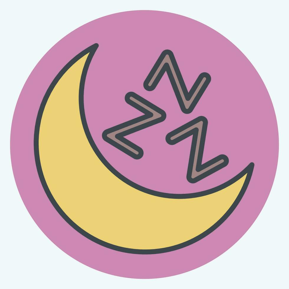 Icon Sleep Mood. related to Air Conditioning symbol. color mate style. simple design editable. simple illustration vector
