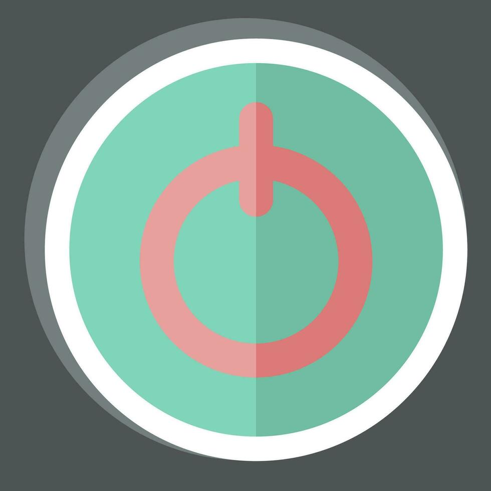 Sticker Power Button. related to Air Conditioning symbol. simple design editable. simple illustration vector