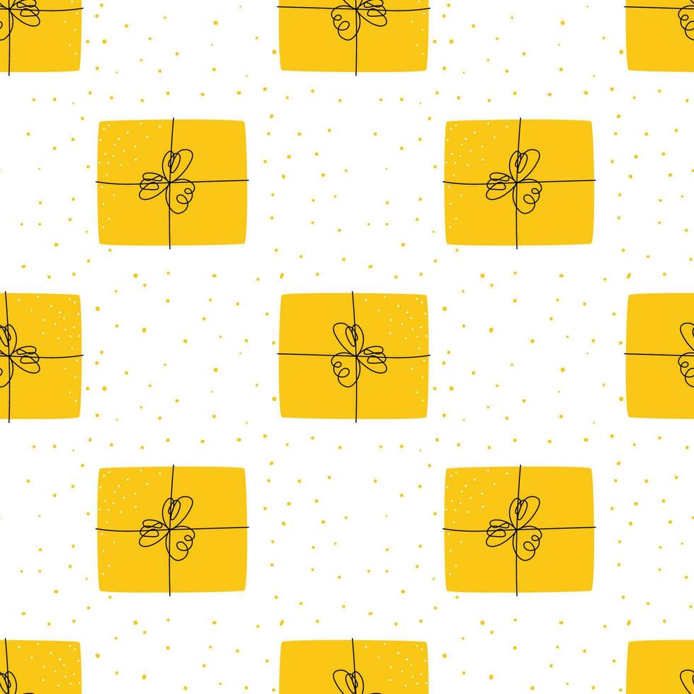 Seamless pattern with gift boxes presents vector illustration