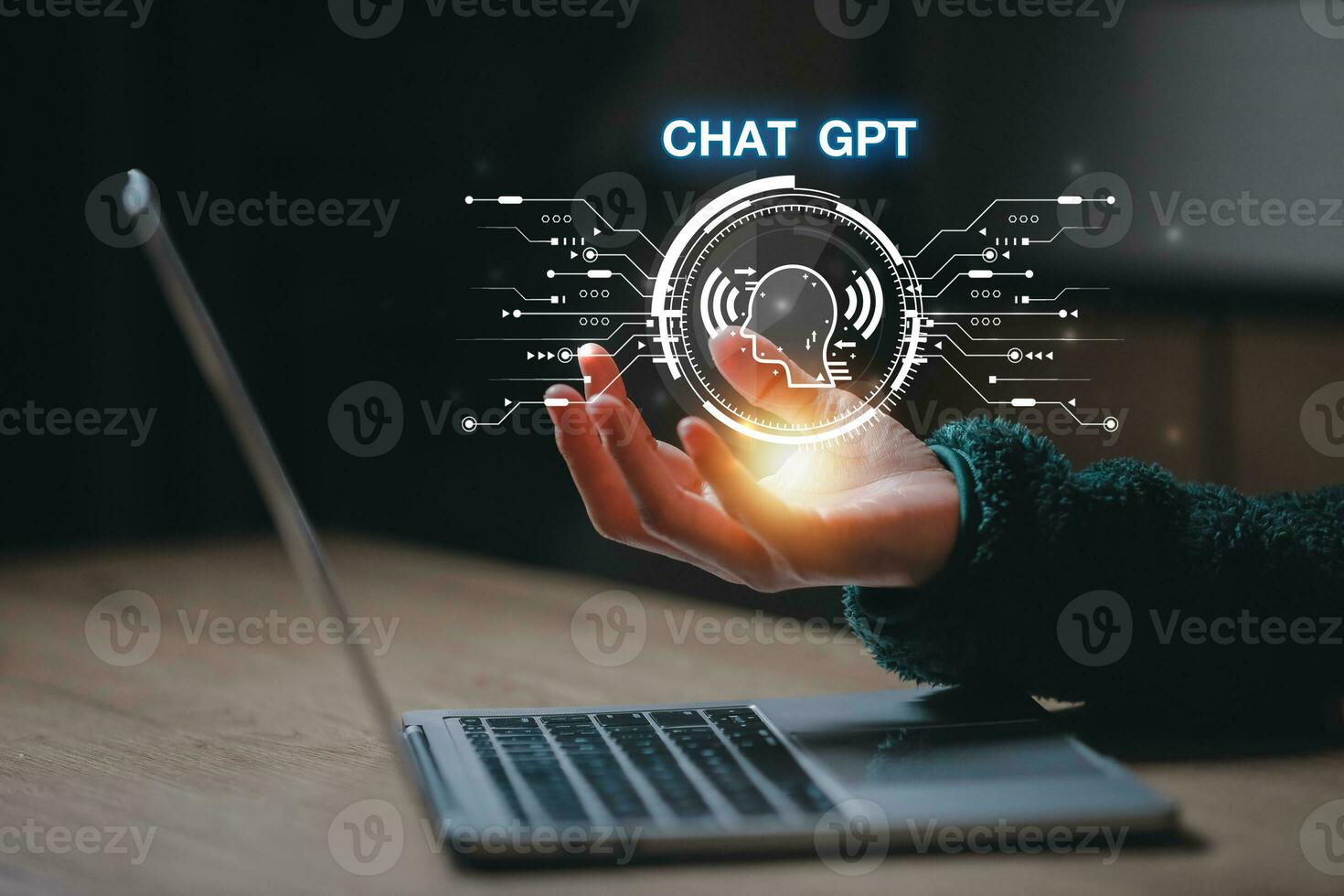 ChatGPT Chat with AI or Artificial Intelligence using an artificial ...