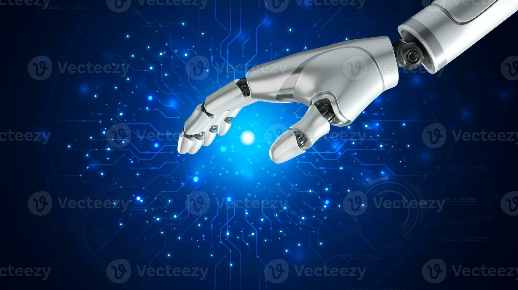 Robot are assistant  for provide access to data growth of business in online network, Robot application and global connection, AI, Artificial intelligence. photo