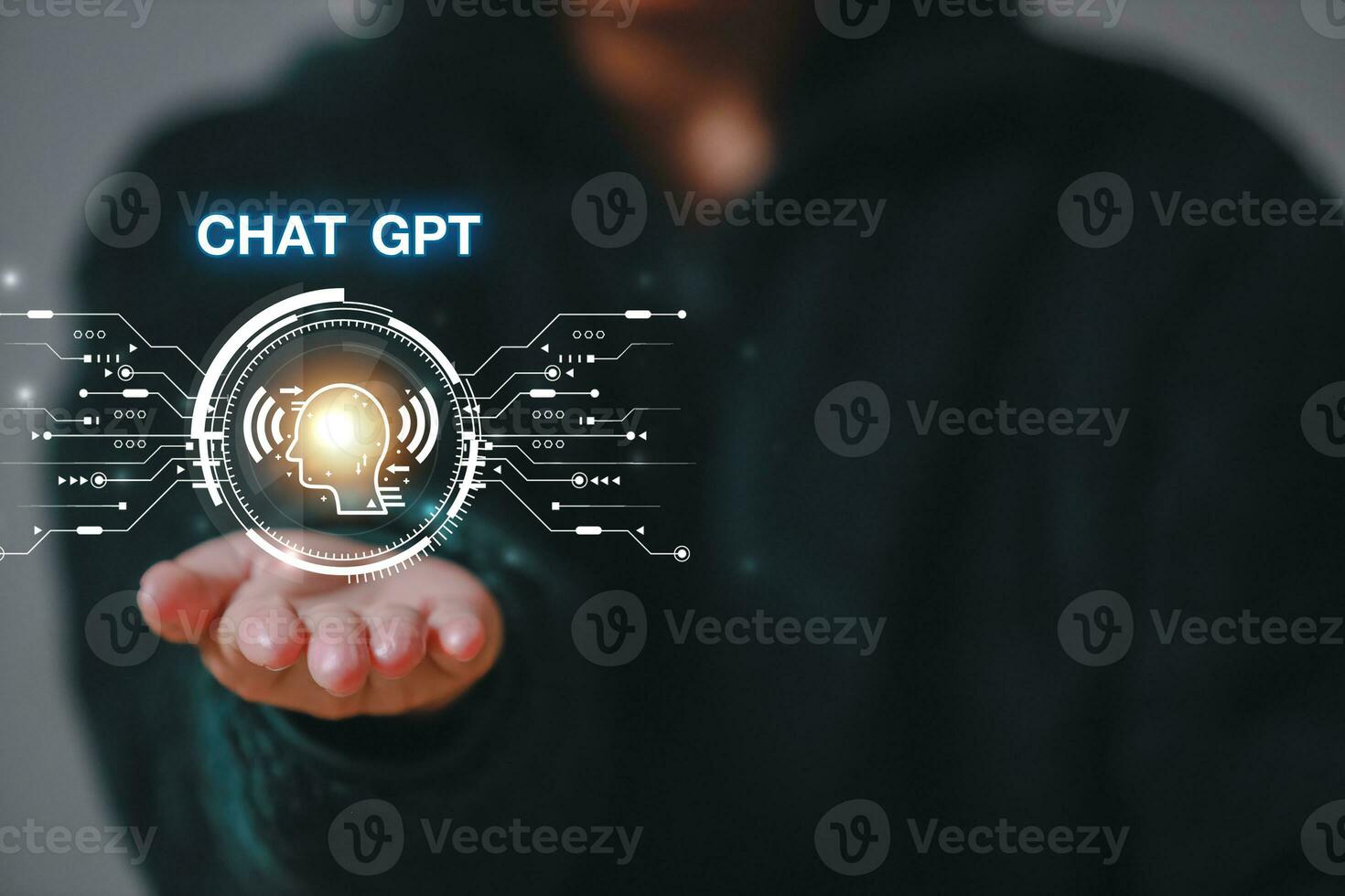 ChatGPT Chat with AI or Artificial Intelligence using an artificial intelligence chatbot developed by OpenAI. photo