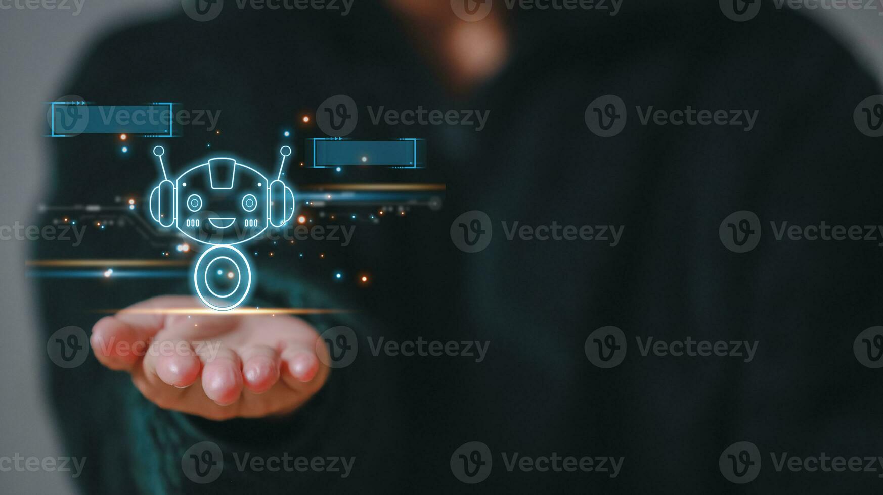 Chatbot are assistant conversation for provide access to data growth of business in online network, Robot application and global connection, AI, Artificial intelligence. photo