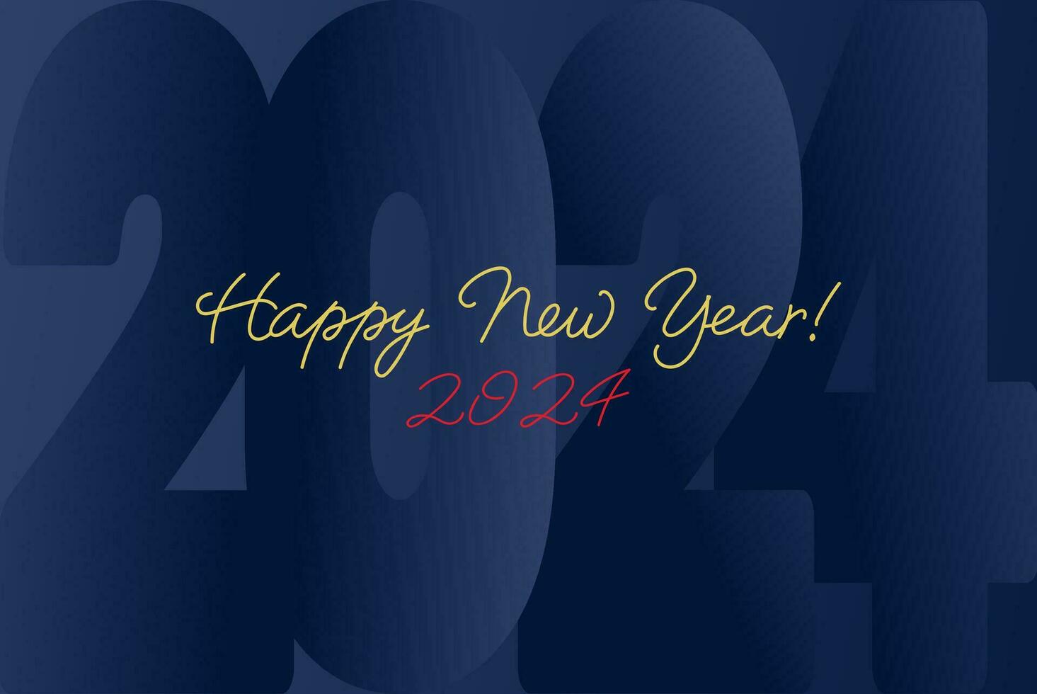 2024 Happy New Year gradient background vector illustration