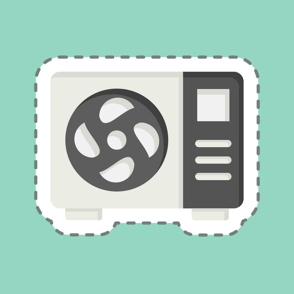 Sticker line cut Out Door Air. related to Air Conditioning symbol. simple design editable. simple illustration vector