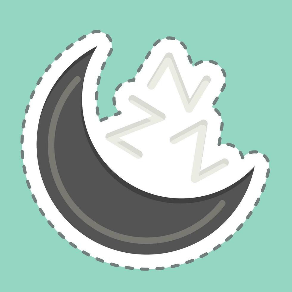 Sticker line cut Sleep Mood. related to Air Conditioning symbol. simple design editable. simple illustration vector