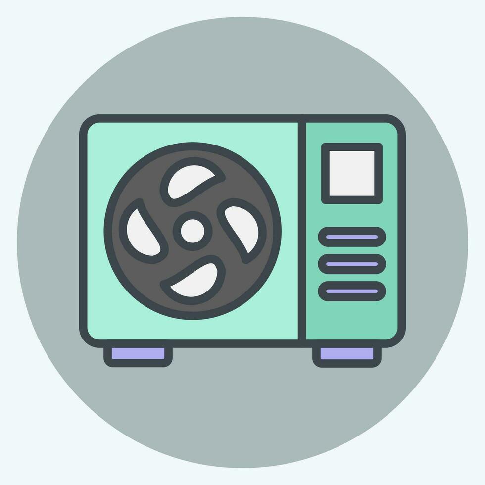 Icon Out Door Air. related to Air Conditioning symbol. color mate style. simple design editable. simple illustration vector
