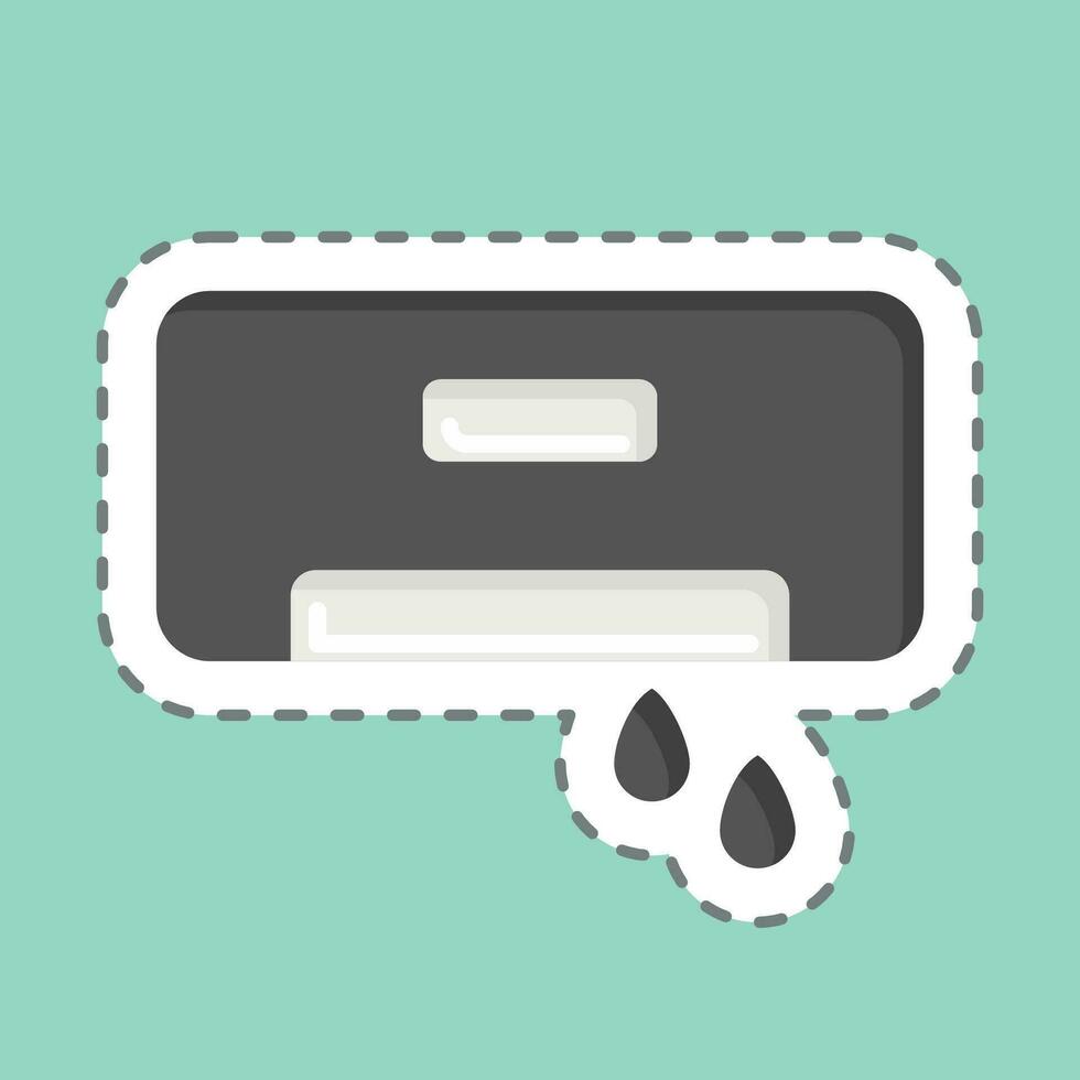 Sticker line cut Air Conditioning Water. related to Air Conditioning symbol. simple design editable. simple illustration vector