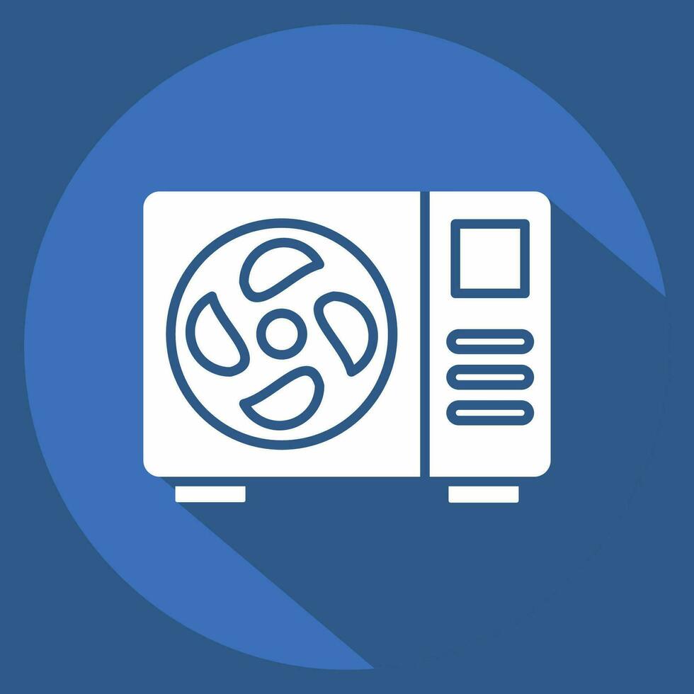 Icon Out Door Air. related to Air Conditioning symbol. long shadow style. simple design editable. simple illustration vector