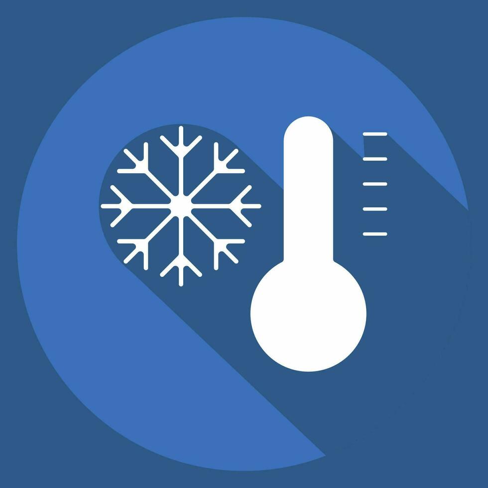 Icon Cold. related to Air Conditioning symbol. long shadow style. simple design editable. simple illustration vector