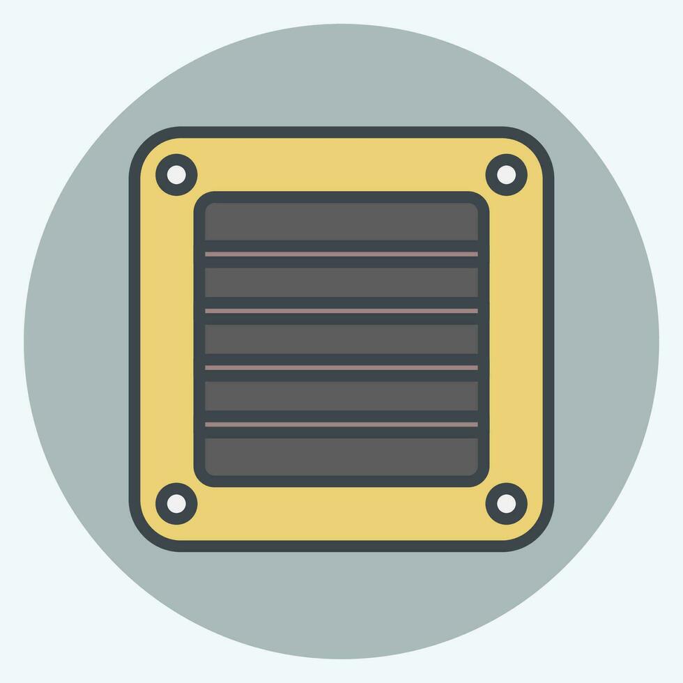 Icon Window Fan. related to Air Conditioning symbol. color mate style. simple design editable. simple illustration vector