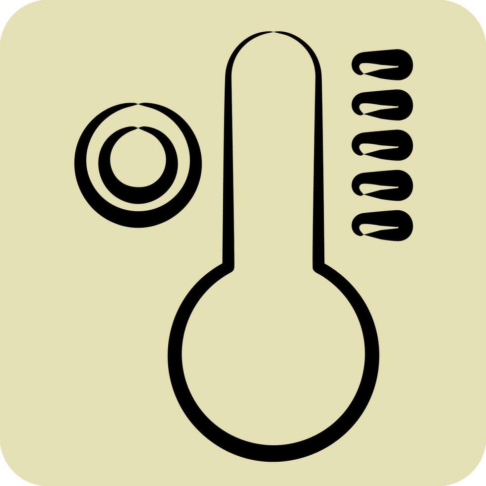 Icon Temperature. related to Air Conditioning symbol. hand drawn style. simple design editable. simple illustration vector