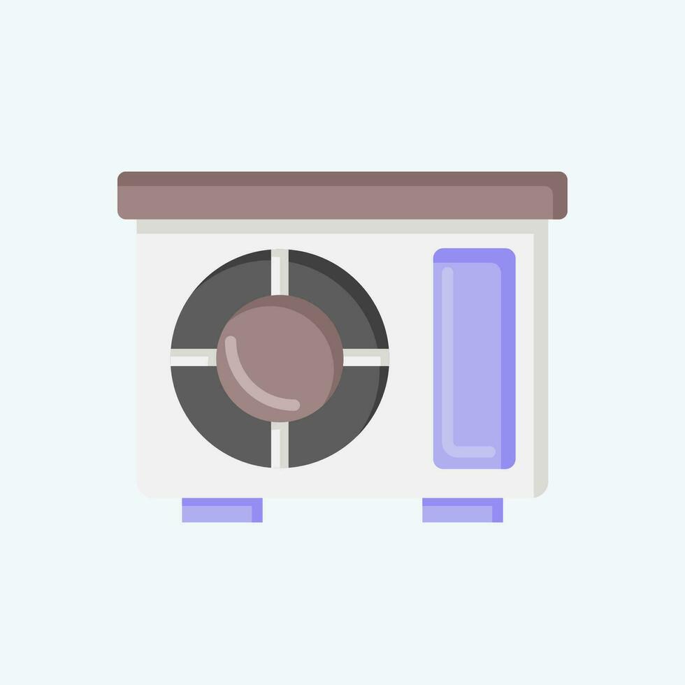 Icon Out Door Unit. related to Air Conditioning symbol. flat style. simple design editable. simple illustration vector