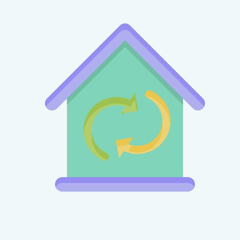 Icon Circulating Air. related to Air Conditioning symbol. flat style. simple design editable. simple illustration vector
