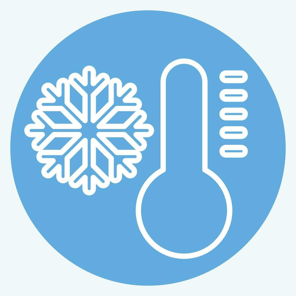 Icon Cold. related to Air Conditioning symbol. blue eyes style. simple design editable. simple illustration vector