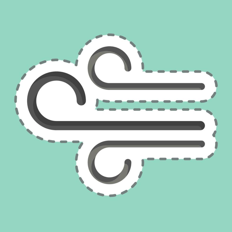 Sticker line cut Air Flow. related to Air Conditioning symbol. simple design editable. simple illustration vector