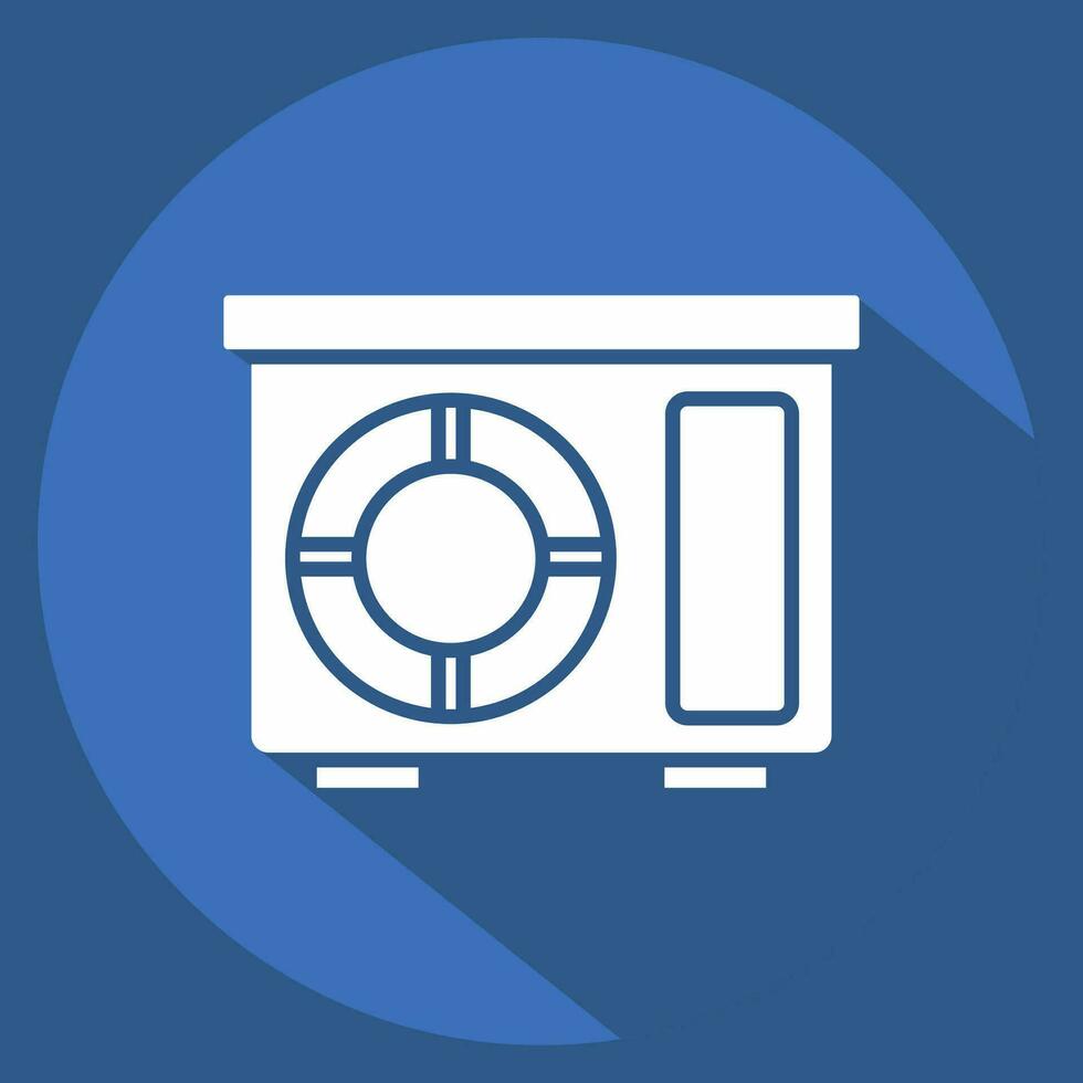 Icon Out Door Unit. related to Air Conditioning symbol. long shadow style. simple design editable. simple illustration vector