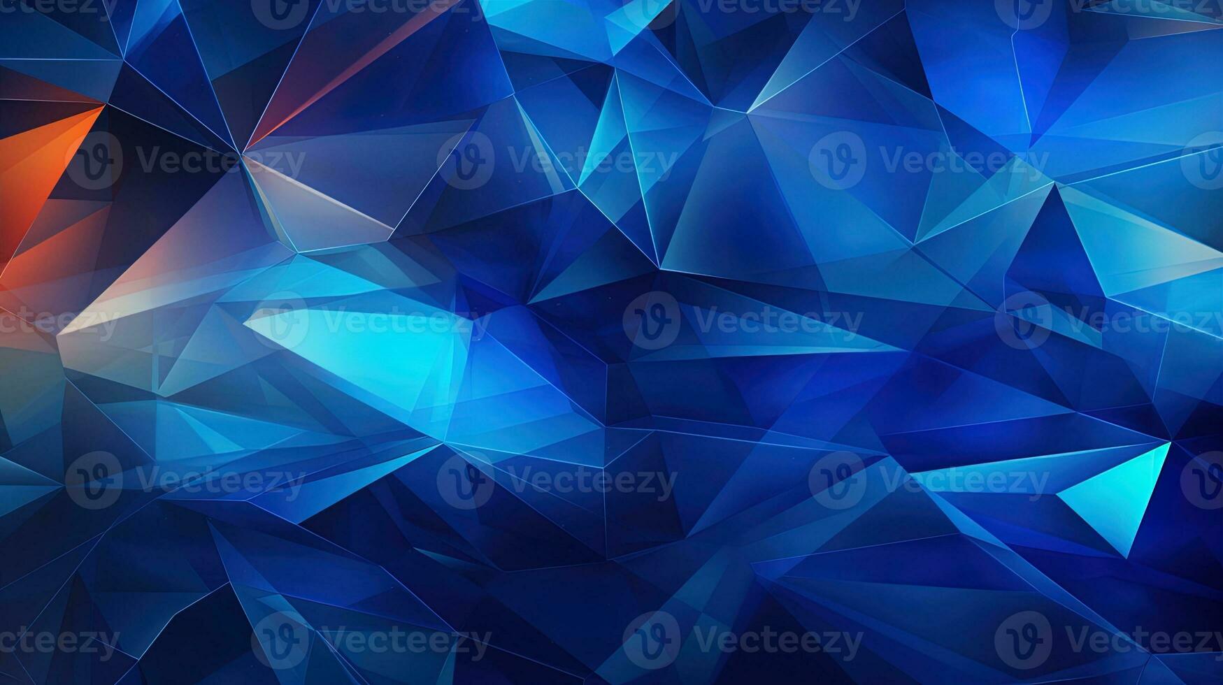 un azul polígono tecnología fondo, generado por ai foto