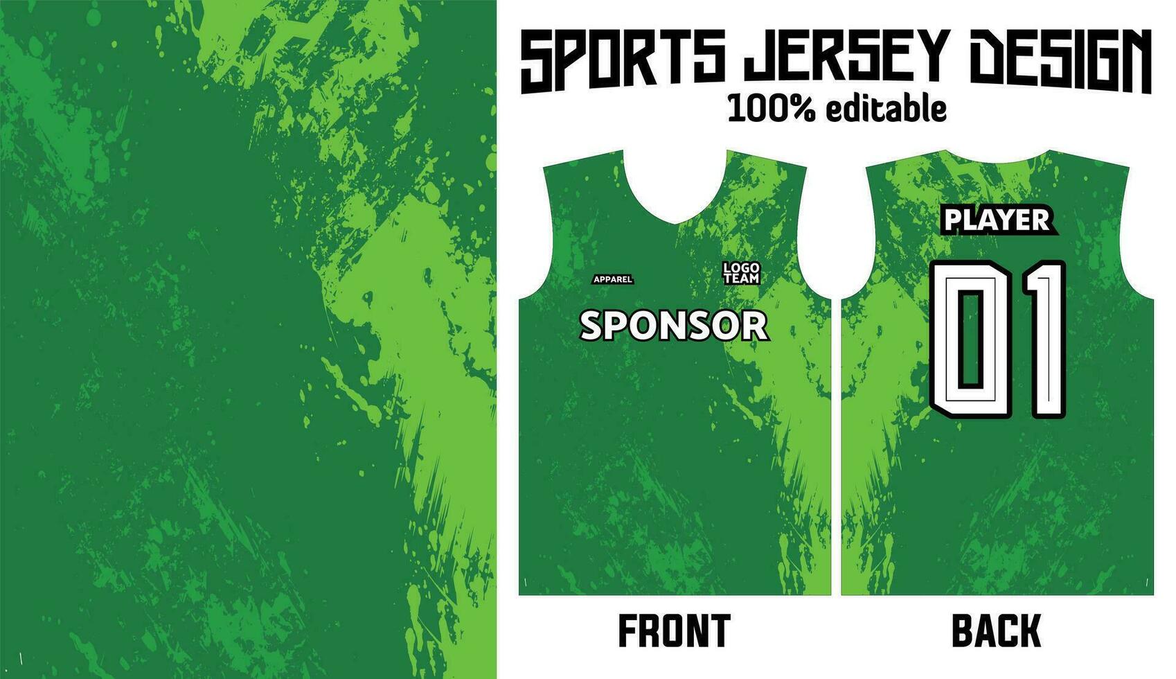 Abstract green background jersey design for sport uniform vector