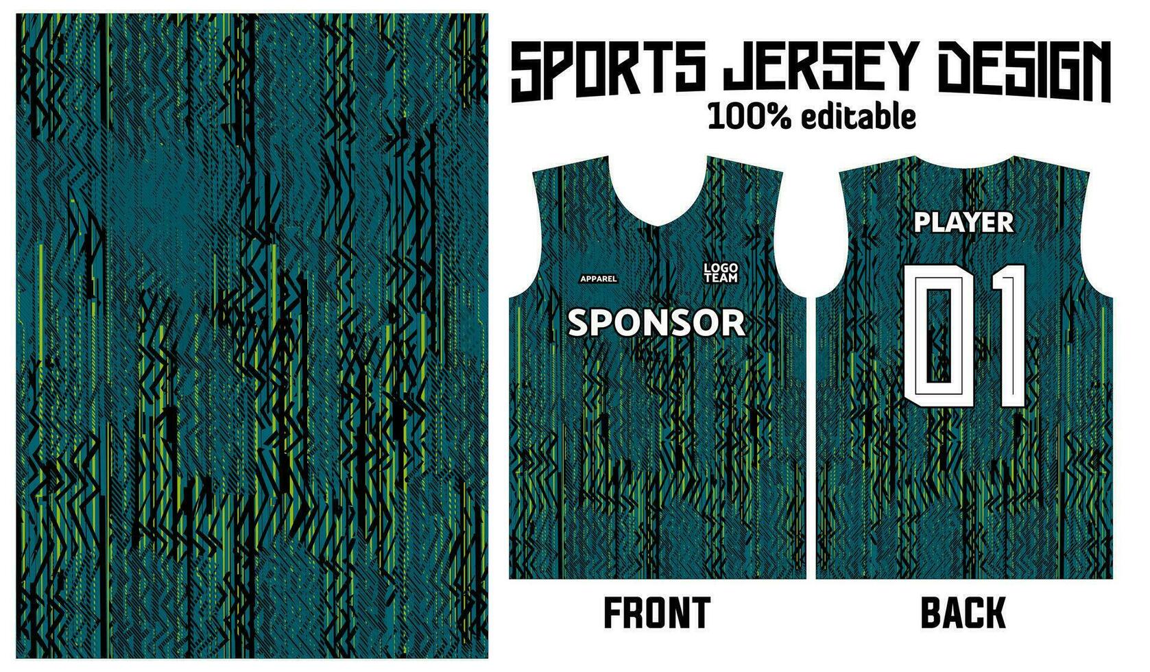 jersey design for sport uniform with abstract green pattern vector