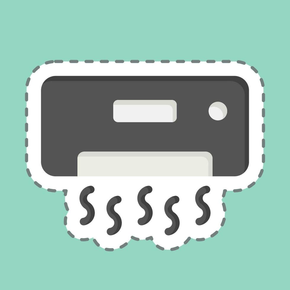 Sticker line cut Coolling. related to Air Conditioning symbol. simple design editable. simple illustration vector