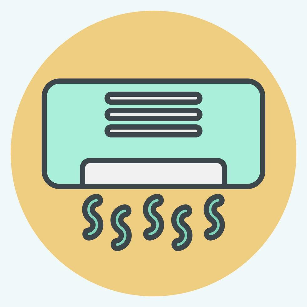 Icon Air Conditioning. related to Air Conditioning symbol. color mate style. simple design editable. simple illustration vector