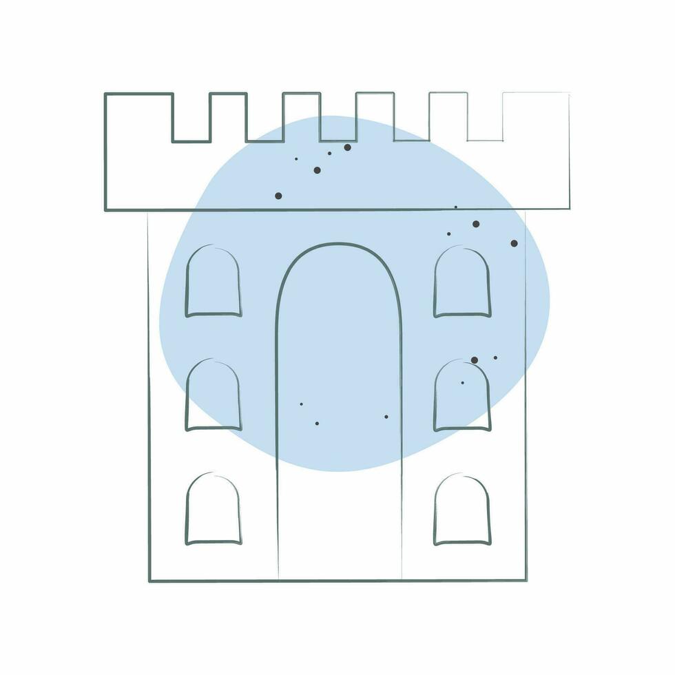 Icon Castle. related to Celtic symbol. Color Spot Style. simple design editable. simple illustration vector
